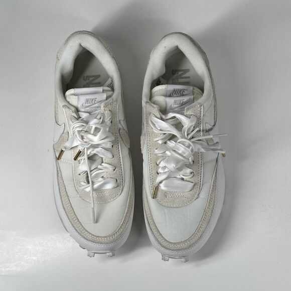 Nike Shoes LDWaffle x Sacai White Nylon Suede Mens Size 6 Sneakers - Picture 4 of 16